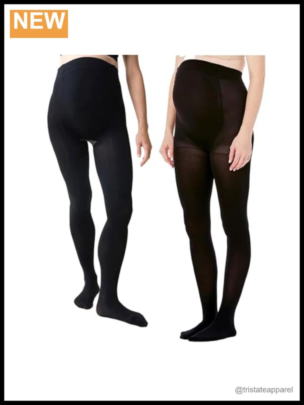 Opaque Maternity Tights Full Belly Panel Non-Binding Waistband